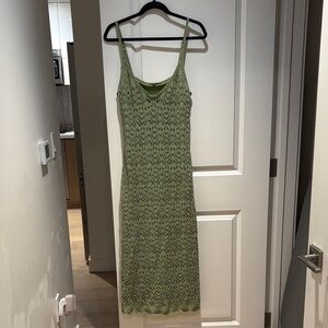 Lulu's Olive Lace Midi Dress